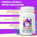 Mama's Select Fenogreco Orgánico en Cápsulas – Suplemento Dietético para la Lactancia