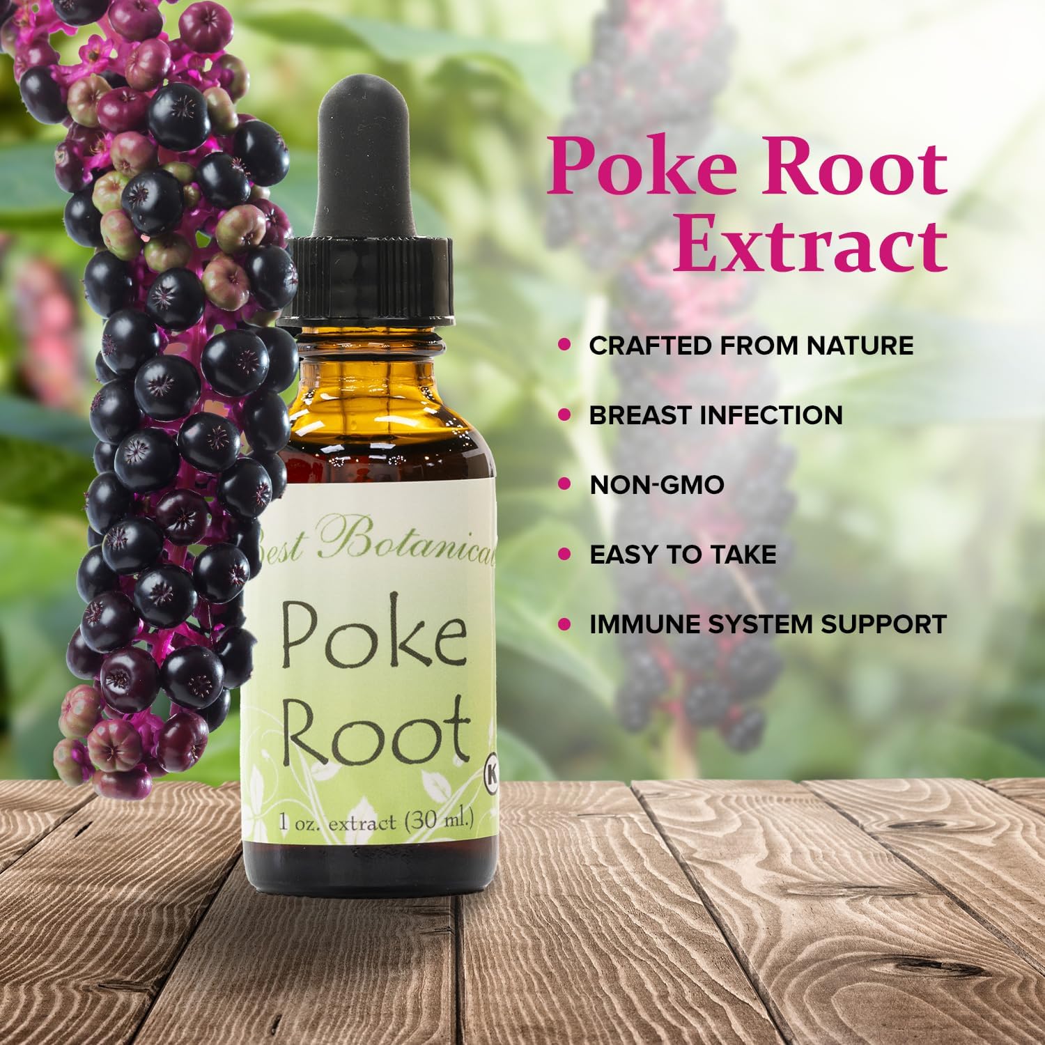 Best Botanicals Extracto de Raíz de Poke 1 oz (30 ml)