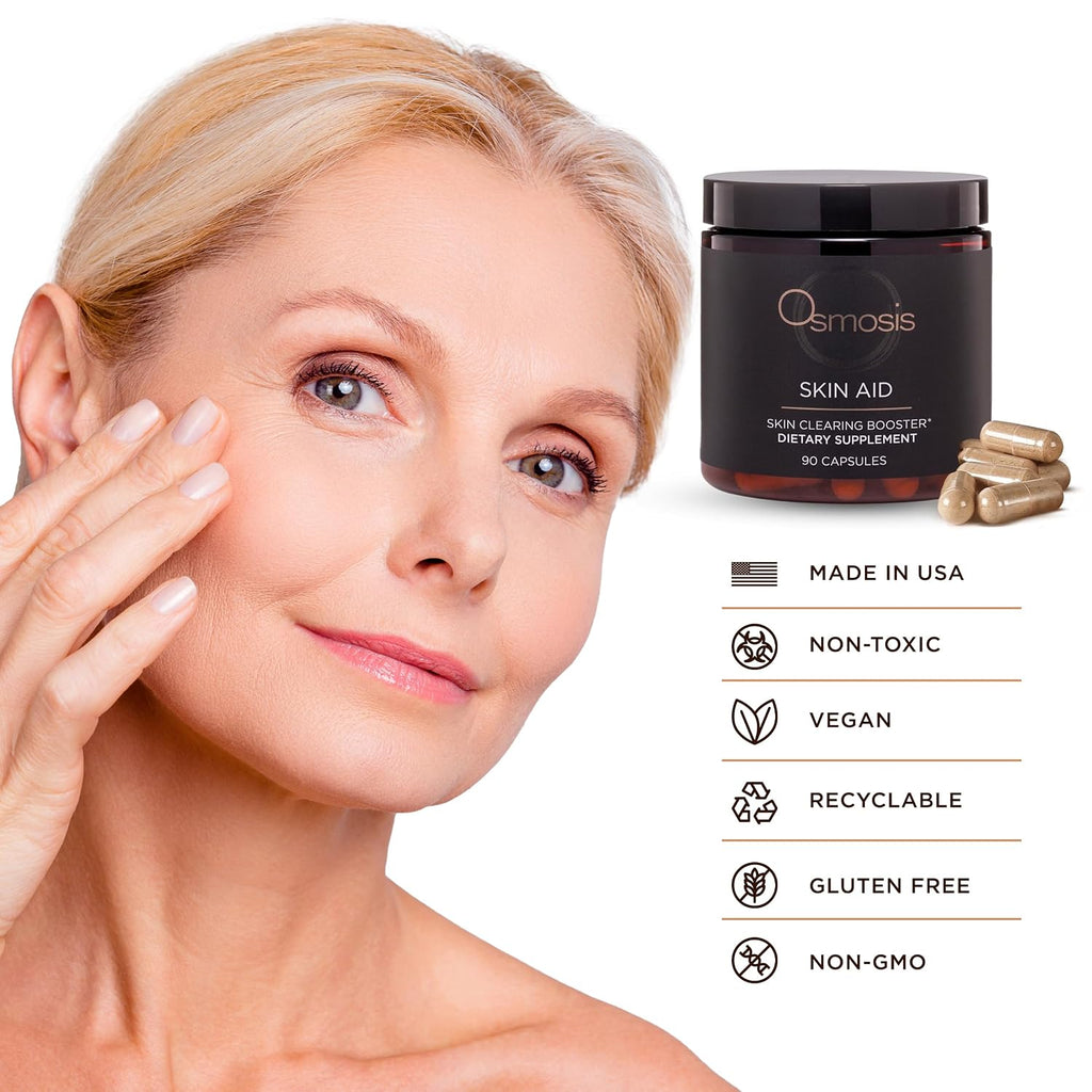 OSMOSIS Skin Aid, Microbioma y Vitamina A, Piel Propensa a Imperfecciones, 90 Cápsulas