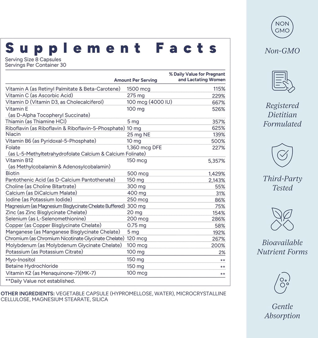 FullWell Women's Prenatal Essentials - Multivitamínico Prenatal y Aceite de Pescado