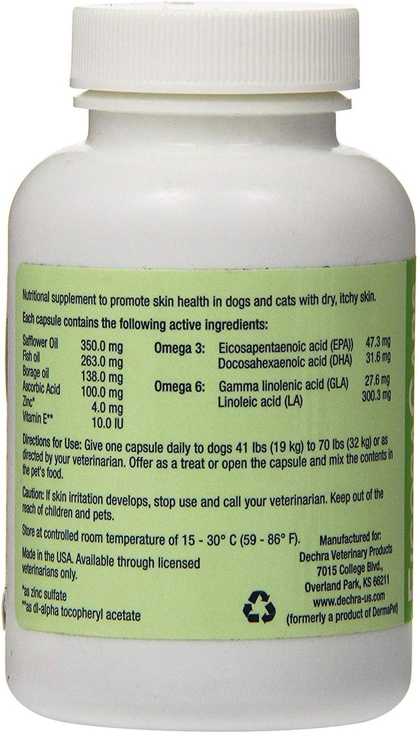 Dechra EicosaCaps Omega 3&6 Cápsulas L para Perros de 40 a 70 lbs (60 Unidades)