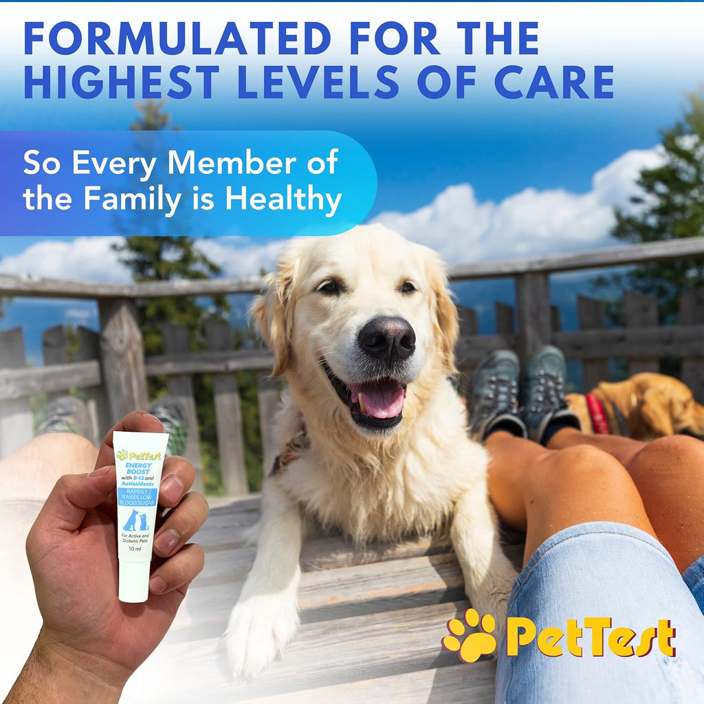 PetTest Energy Boost Glucosa SOS 3x10ml con B12 y Antioxidantes para Perros y Gatos