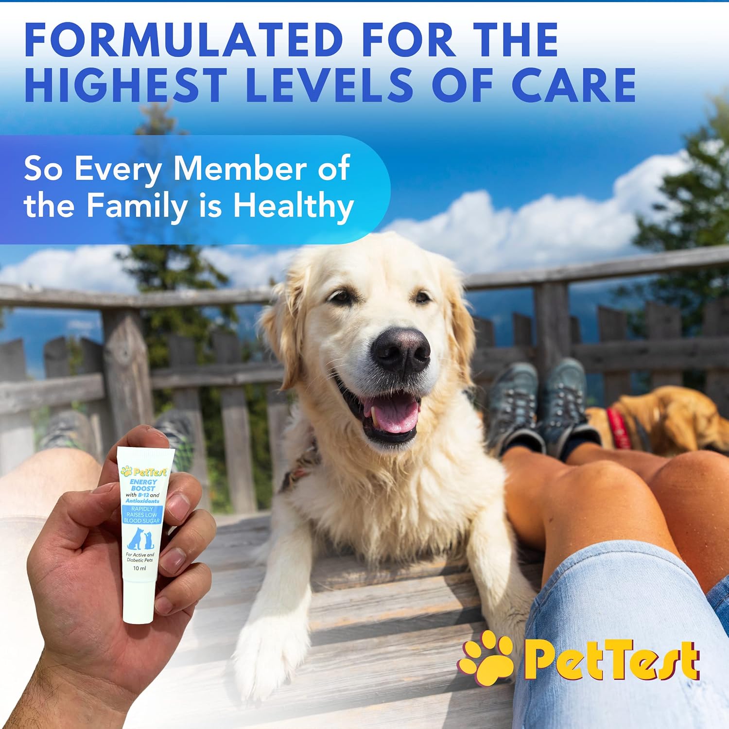PetTest Energy Boost Glucosa SOS 3x10ml con B12 y Antioxidantes para Perros y Gatos