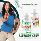 Fruits & Veggies Cápsulas - Superalimento Natural con Vitaminas y Minerales - Suplemento de Frutas y Verduras para Adultos (Paquete de 6, 90 Cápsulas cada uno)
