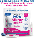Dr. Kids Medicina Infantil para Alergias, Sabor Bayas Mixtas, 20 Viales Premedidos con Difenhidramina 12.5 mg
