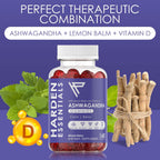 KSM-66 Ashwagandha Gominolas 1500mg por Dosis – Apoyo Contra el Estrés – con Melisa y Vitamina D – 60 Gominolas – Vegano