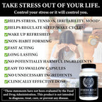 Stress Edge Suplemento para el Alivio del Estrés, Mejorador del Estado de Ánimo Natural, Formulado por Médicos, Calma Mente y Cuerpo, Mejora el Sueño, Acción Rápida, 30 Dosis