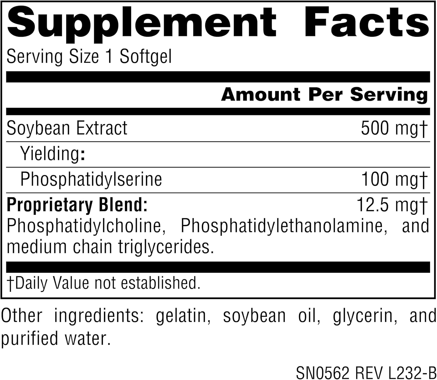 Source Naturals Fosfatidilserina Complejo 500mg – 60 Cápsulas Blandas