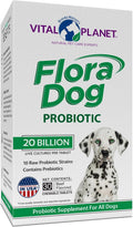 Vital Planet Flora Dog Probiótico Masticable para Perros - 30 Tabletas Sabor Carne con 20B UFC