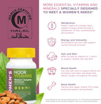 Noor Vitamins Multivitamínico para Mujeres Halal y Vegano | 60 Cápsulas (2 Meses)