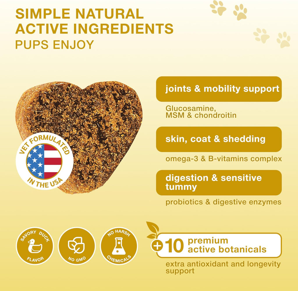 Kinpur Pet Care Multivitamínico 20 en 1 para Perros – 180 Masticables Blandos