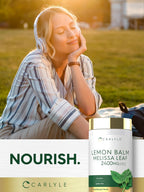 Carlyle Cápsulas de Melisa (Lemon Balm) | 200 Unidades | Extracto Concentrado de Hoja de Melissa | Fórmula No GMO y Sin Gluten