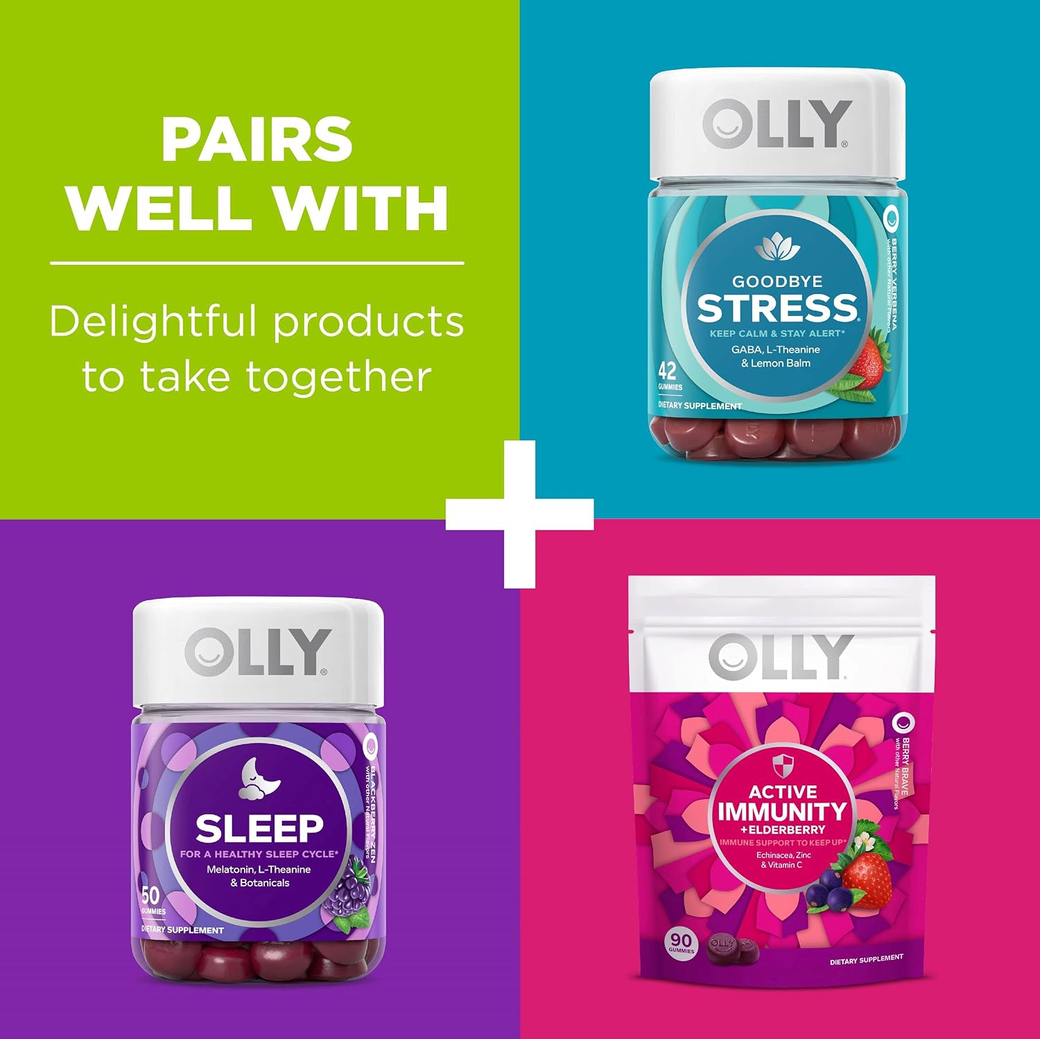 OLLY Daily Energy Gominolas de Vitamina B12, CoQ10 y Goji Berry, Sin Cafeína, Sabor Tropical - 120 unidades