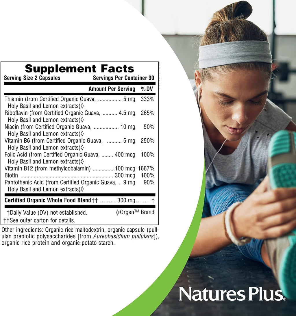 NaturesPlus Source of Life Garden B-Complex - Organic B-Complex - 60 Capsules (30 Servings)