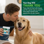 Petnc Natural Care Suplemento para Piel y Pelaje para Perros (60 Masticables) con Omega 3, EPA y DHA, Sabor a Hígado