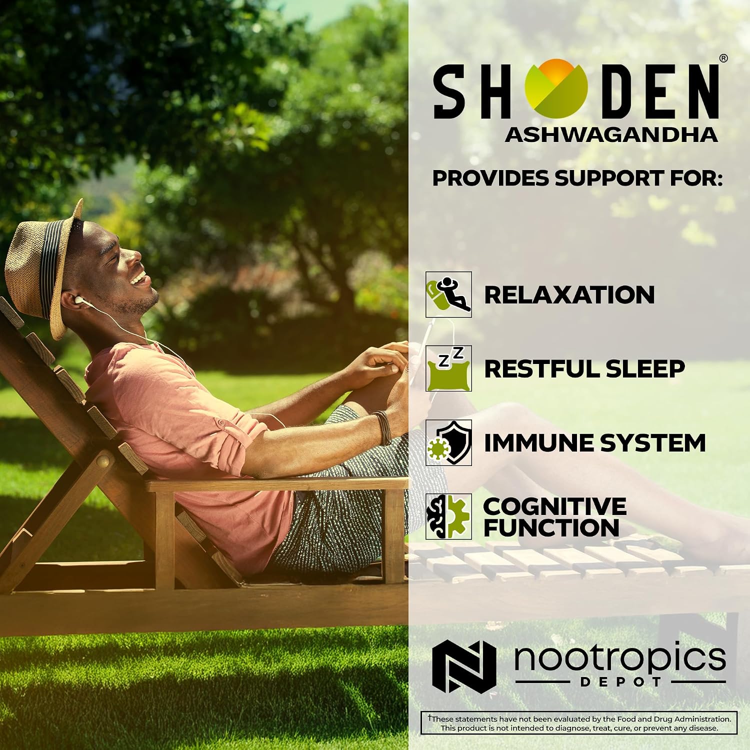 Nootropics Depot Shoden Ashwagandha Extract Capsules | 120mg | 30 Cápsulas | 35% Withanólidos