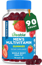 Lifeable Multivitamínico sin Azúcar para Hombres con Hierro y 18 Vitaminas Esenciales - 90 Gomitas