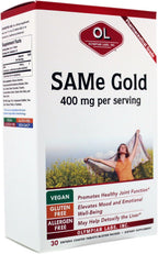 Olympian Labs SAMe Gold | 400 mg por Comprimido | Recubrimiento Entérico | Vegano, Sin Gluten, Sin Soja | 30 Comprimidos