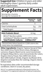 Garden of Life Probiótico Infantil 3 Mil Millones UFC, Sabor Cereza - Gominolas Sin Azúcar - Salud Digestiva e Inmunitaria - 30 Gominolas Vegetarianas