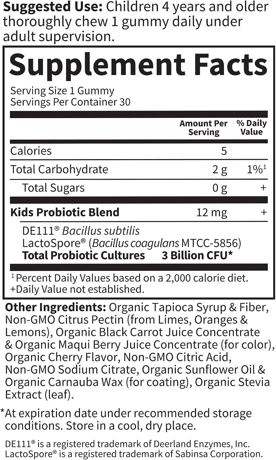 Garden of Life Probiótico Infantil 3 Mil Millones UFC, Sabor Cereza - Gominolas Sin Azúcar - Salud Digestiva e Inmunitaria - 30 Gominolas Vegetarianas