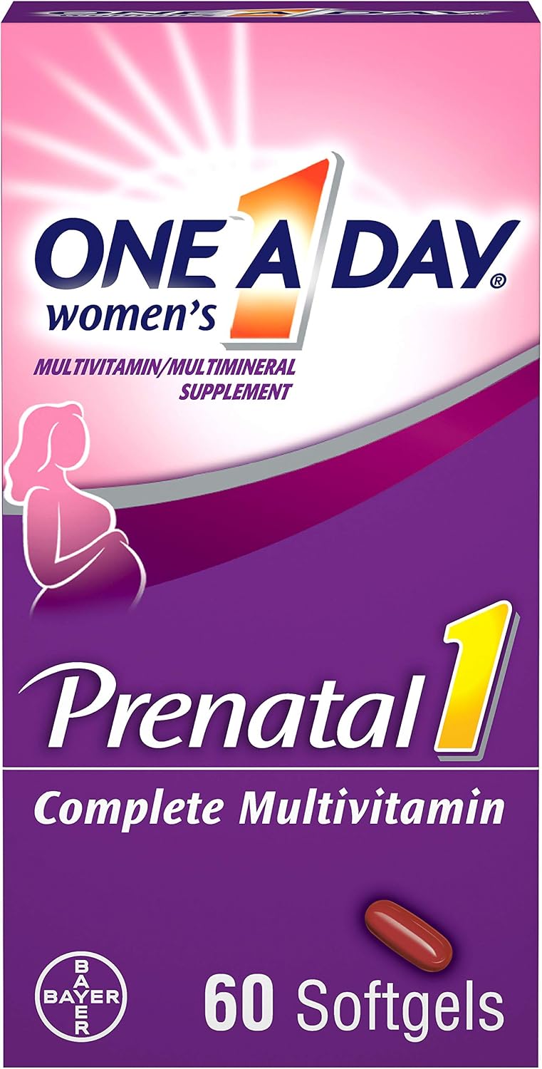 One A Day Vitaminas Prenatales - Ácido Fólico, Hierro y DHA - 30 Cápsulas