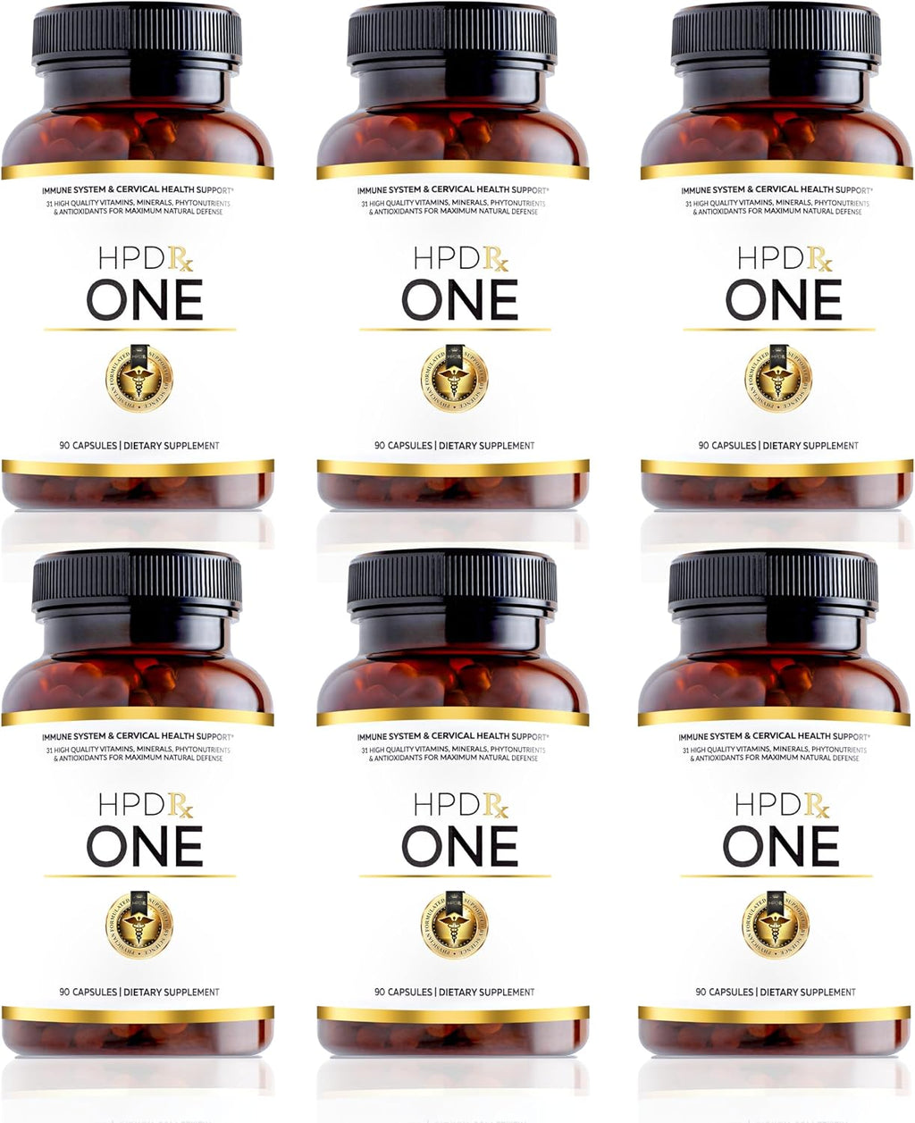 HPD Rx ONE Immunity Boost Multivitamin – Apoyo Inmunitario Avanzado – 1080 Cápsulas (6 Botellas)