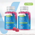 Viteey Vitamin D3 Gummies - 10.000 UI (250 mcg) - 120 Gominolas para Adultos y Jóvenes
