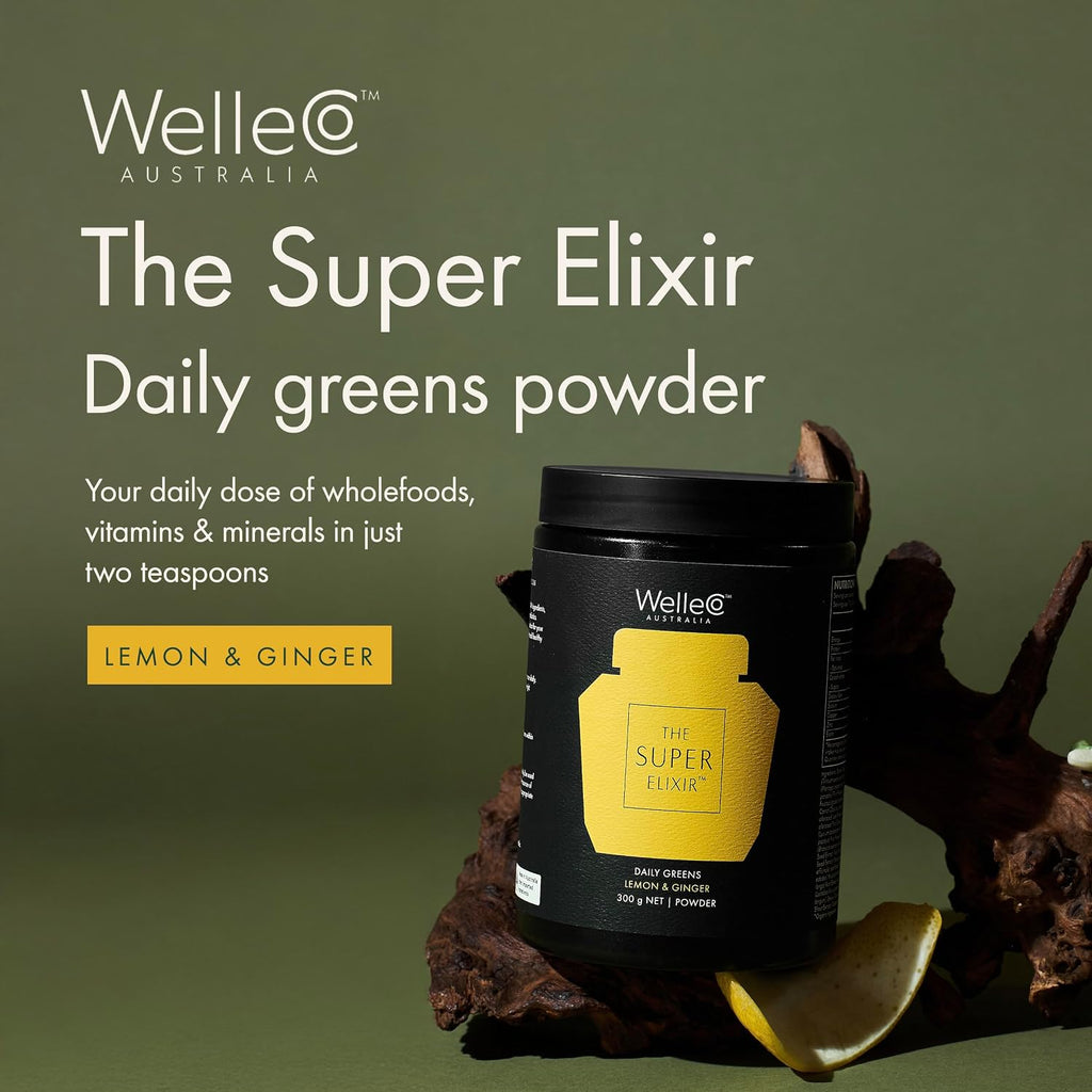 WelleCo The Super Elixir Daily Greens Powder - Limón Jengibre (300g)