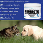 Probióticos para perros y gatos - Fórmula veterinaria, polvo con prebióticos y enzimas para salud digestiva e inmunidad - 200 raciones (50 g)