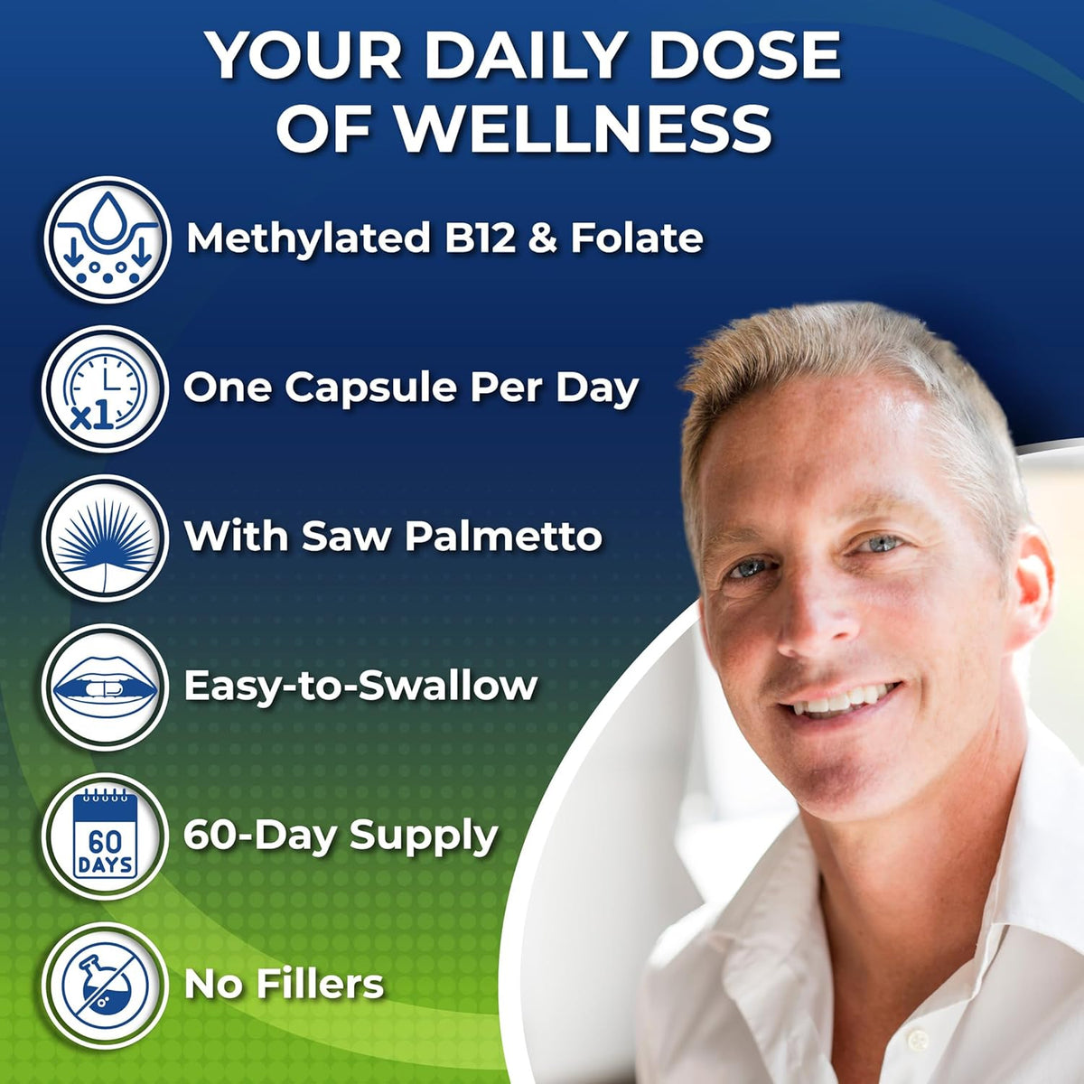 Men's Daily Multivitamin 50 Plus - Multivitamínico Vegano para Hombres 50+ - görsel 2