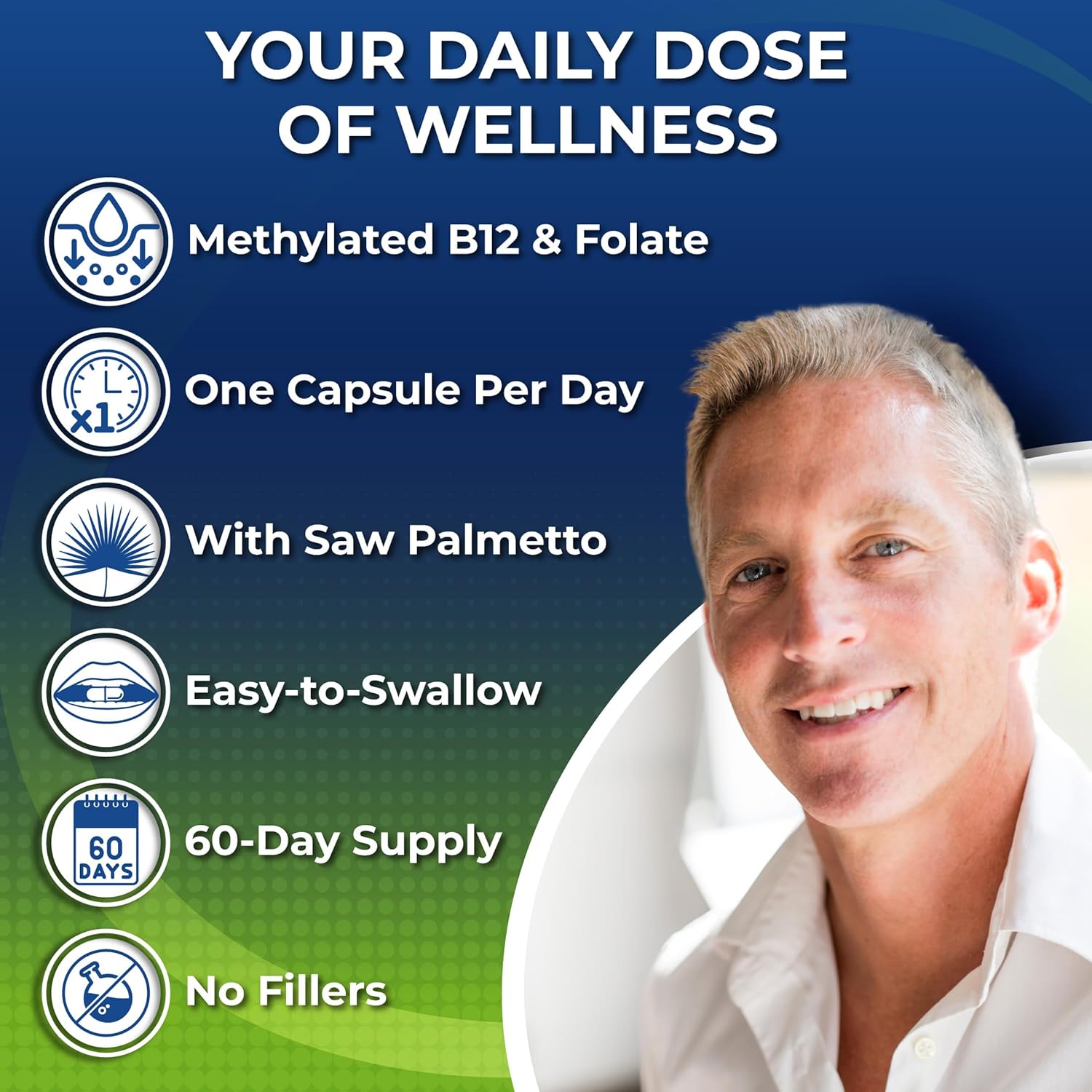 Men's Daily Multivitamin 50 Plus - Multivitamínico Vegano para Hombres 50+