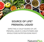 NaturesPlus Source of Life Prenatal Liquid - Sabor Tropical - 30 fl oz - Multivitamínico y Mineral con Hierro