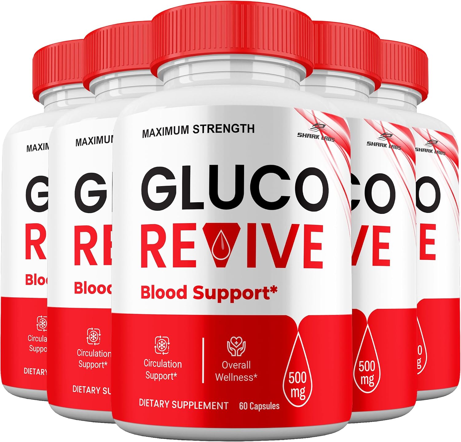 Gluco Revive Pills – Fórmula Máxima Fuerza con Ingredientes Naturales, Suplemento Diario, 5 Meses de Suministro (5 Envases)