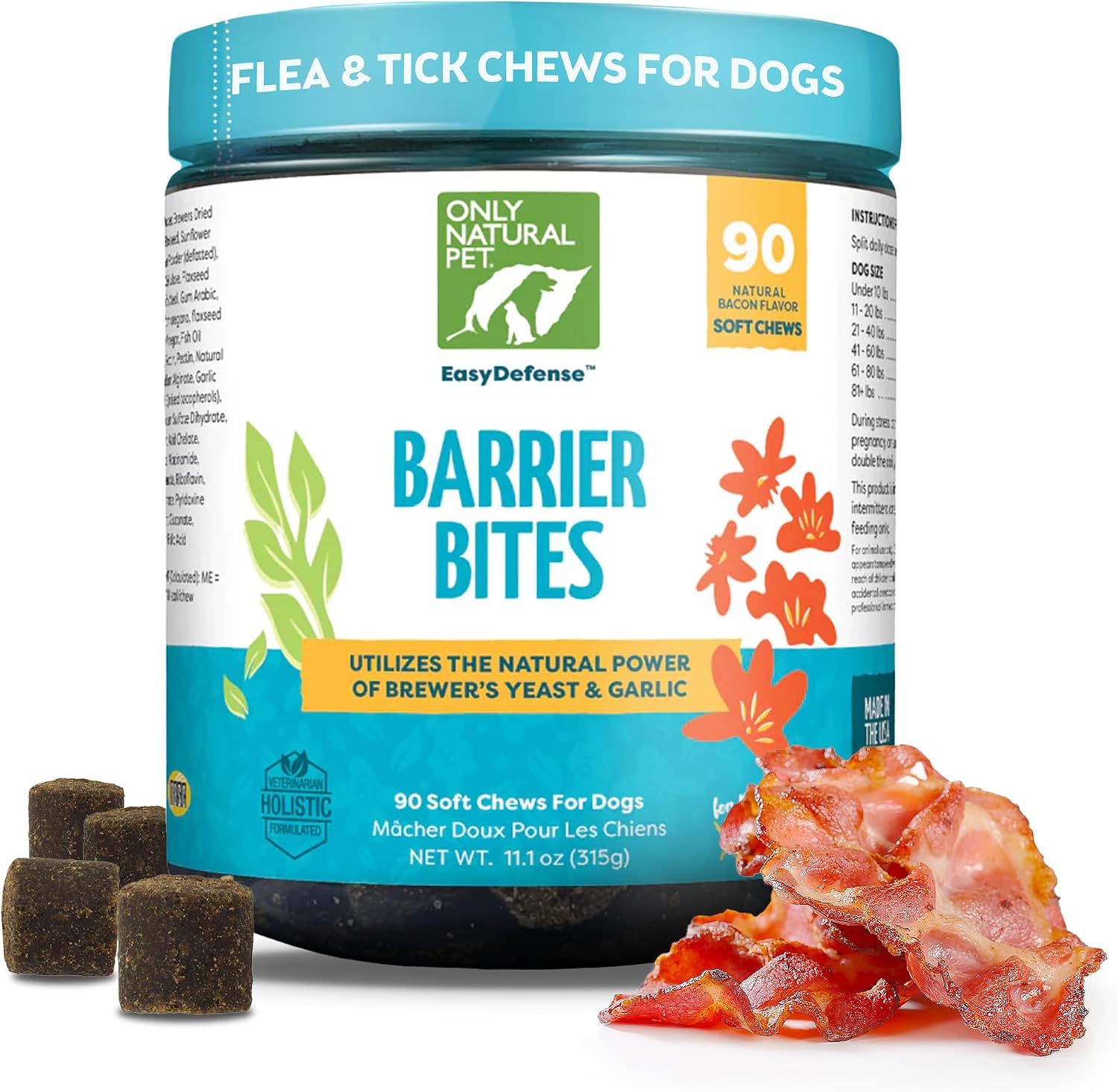 Only Natural Pet EasyDefense Barrier Bites Mordiscos Blandos para Perros - 90 unidades