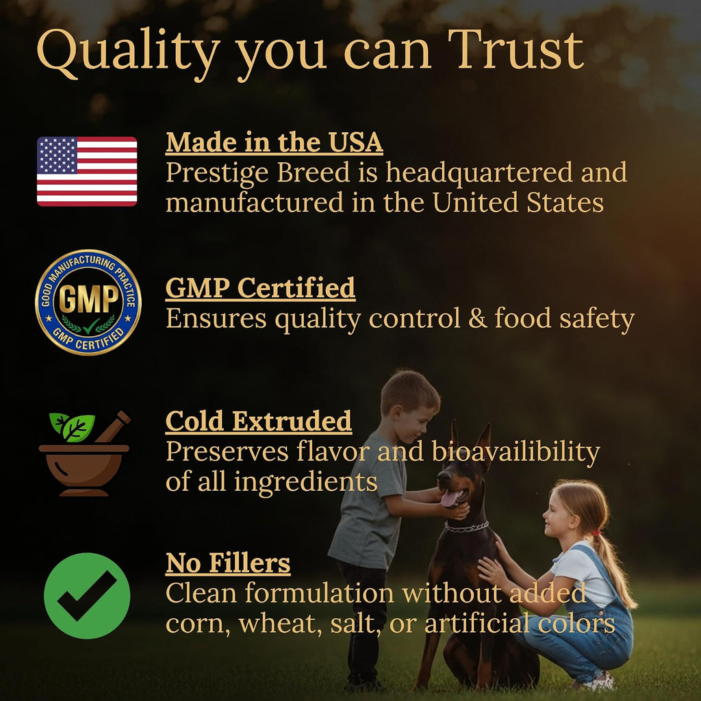 Multivitamínico para Doberman Pinscher, Nutrición Equilibrada, 90 comprimidos, Fabricado en USA con Bacon Real