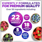 Hello Lovely! Multivitamínico Líquido Sin Azúcar - Complejo de Vitaminas A, C, D, B12, Biotina y Zinc - Sabor Bayas, 444 ml