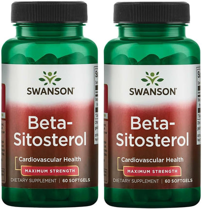 Swanson Beta Sitosterol - Esteroles Vegetales, 160 mg, 60 Cápsulas (Pack de 2) – Image 1