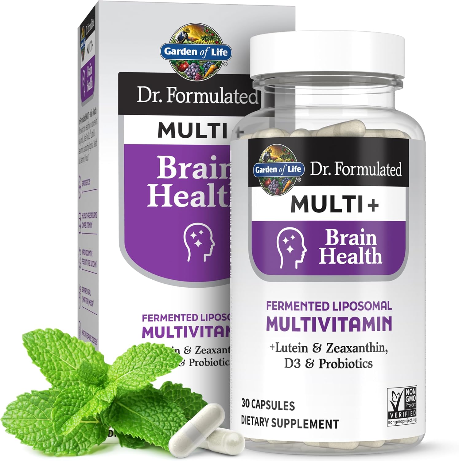 Garden of Life Multi+ Brain Health - Multivitamínico memoria y enfoque, 30 cápsulas