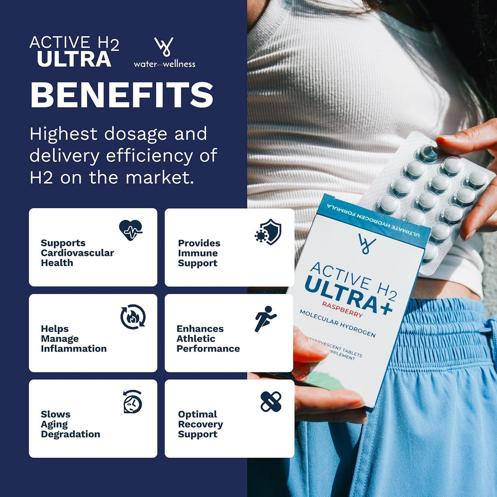 Active H2 Ultra+ Comprimidos de Agua Hidrogenada, Frambuesa Natural (30 serv.)