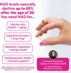 Pink Stork NAD+ Supplement for Women Over 30 | 500 mg Nicotinamide Riboside NR | 30 Cápsulas