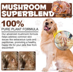 FANGCUN Polvo de Hongos para Perros y Gatos - Mezcla de 11 Setas, Sabor a Bacon, 120g