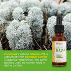 Zoomavit Vegan Liquid Drops Vitamina D3 K2 (MK7) - 100% Vegetal - 1000 UI D3 + 200 mcg K2 por dosis