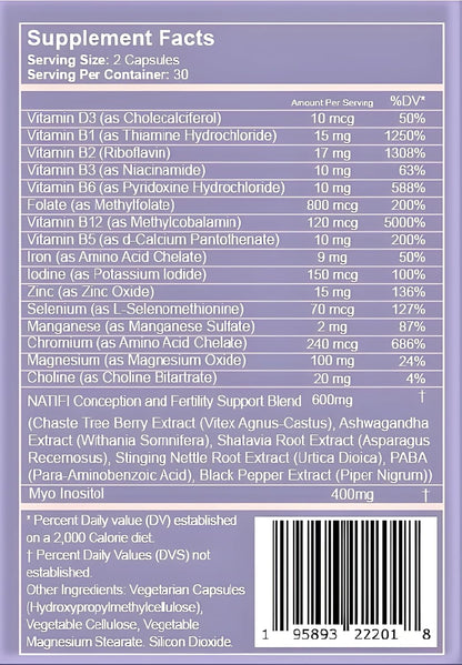 Natifi Conception - Vitaminas Prenatales de – Hierro: Esencial para el transporte de oxígeno en la sangre. – Image 8