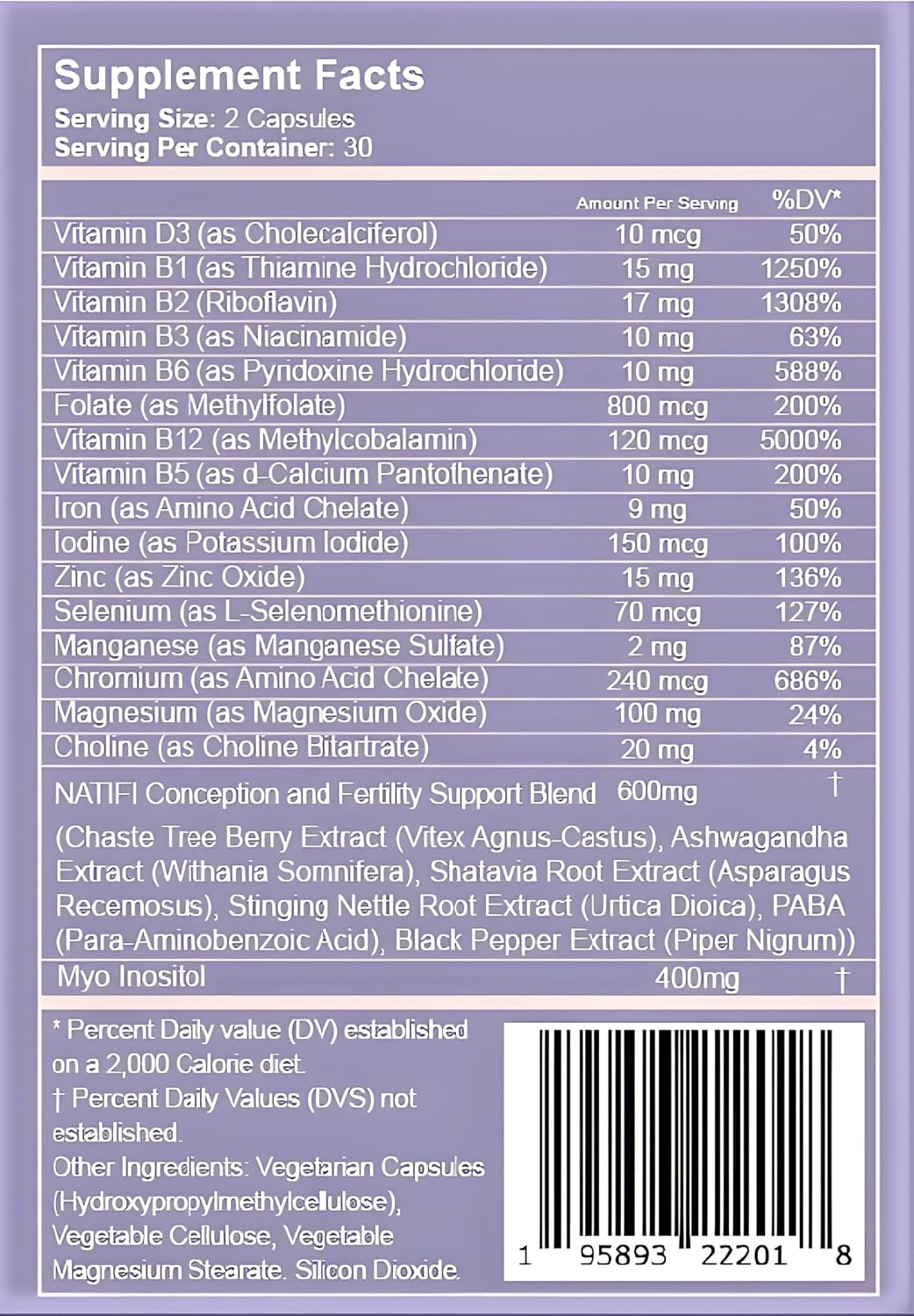 Natifi Conception Vitaminas Prenatales para Mujeres (2 Frascos)