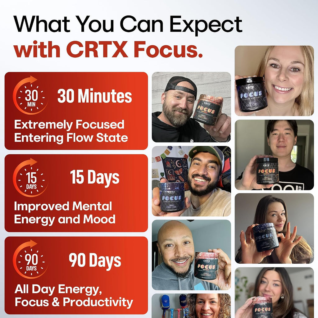 CRTX Nutrition Focus - Suplemento Nootrópico para Concentración y Memoria (90 Cápsulas)