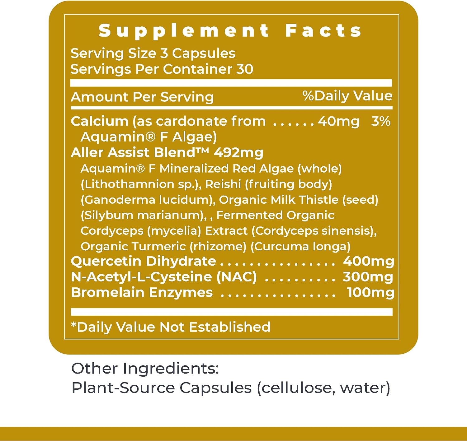 Premier Research Labs AllerCaps – Suplemento para la salud pulmonar con NAC, bromelina, reishi y quercetina – 60 cápsulas vegetales