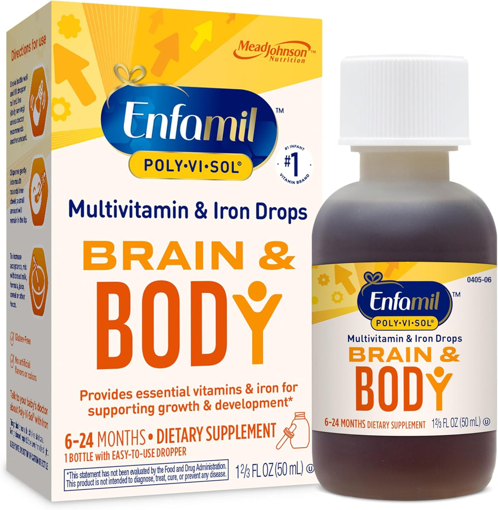 Enfamil Poly-Vi-Sol Gotas Multivitamínicas con Hierro para Bebés y Niños Pequeños, 50 ml