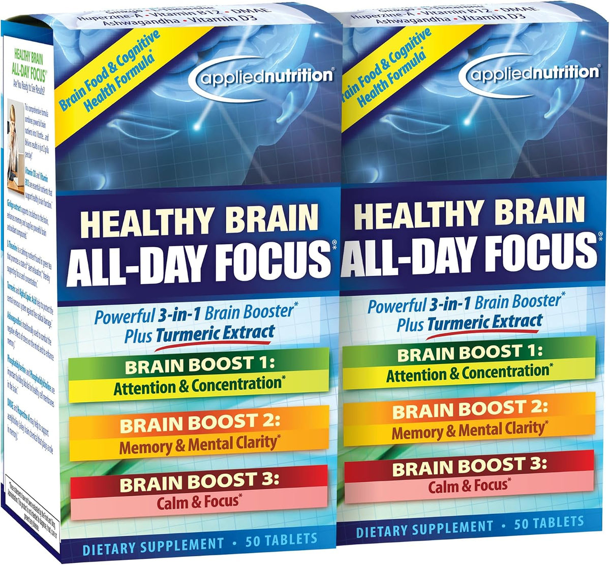 Applied Nutrition Healthy Brain All-Day – Apoyar la concentración y la atención sostenida. – Image 1