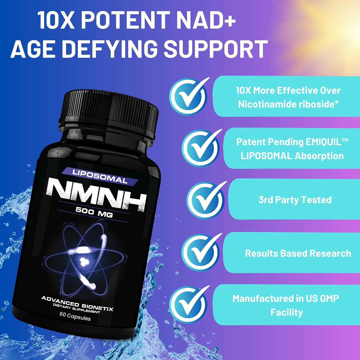 Advanced Bionetix NMNH Liposomal 500 mg – 120 Cápsulas