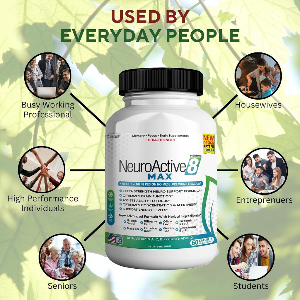 NeuroActive 8 Max, 60 Cápsulas – Apoyo Cerebral y Energía